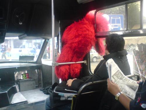 Elmo en el camión